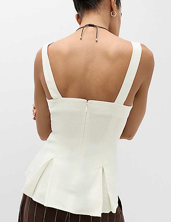 Tailored Striped Longline Waistcoat