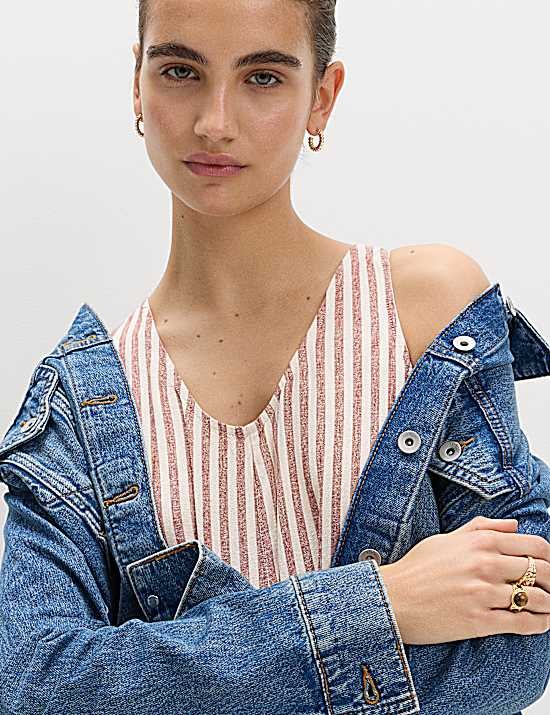 Tailored Striped Longline Waistcoat