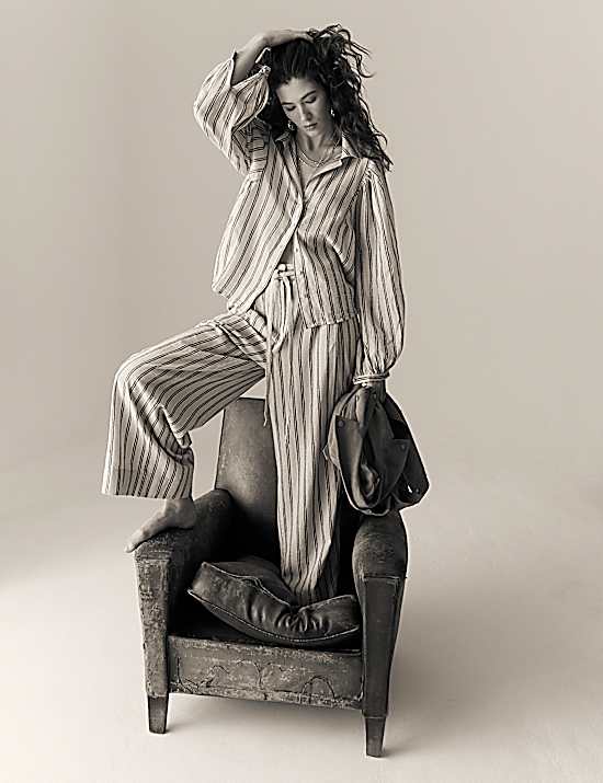 Tailored Striped Longline Waistcoat