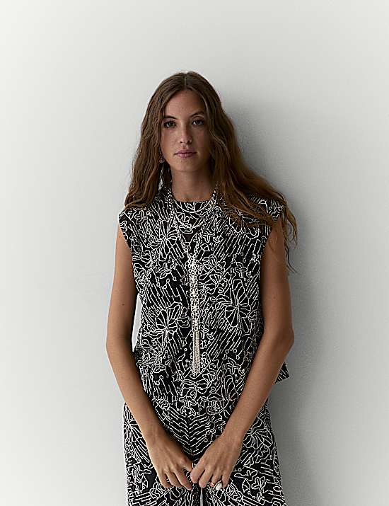 Tailored Striped Longline Waistcoat