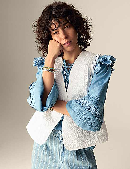 Tailored Striped Longline Waistcoat