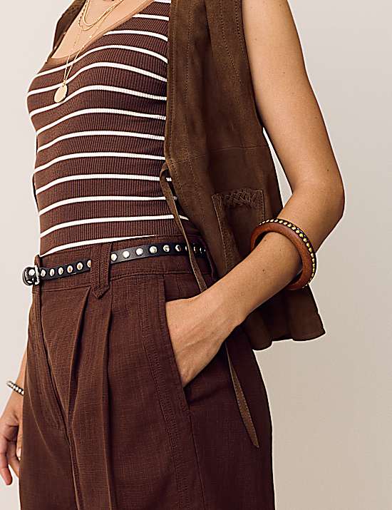 Tailored Striped Longline Waistcoat