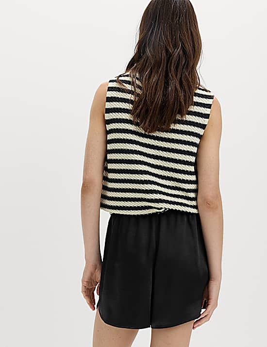 Tailored Striped Longline Waistcoat