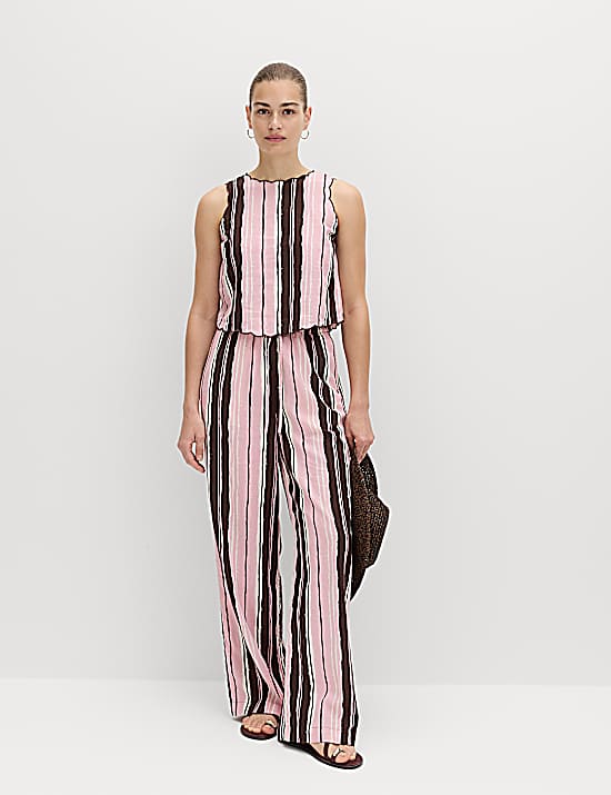 Tailored Striped Longline Waistcoat