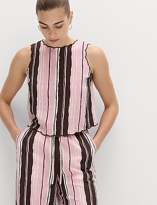 Tailored Striped Longline Waistcoat