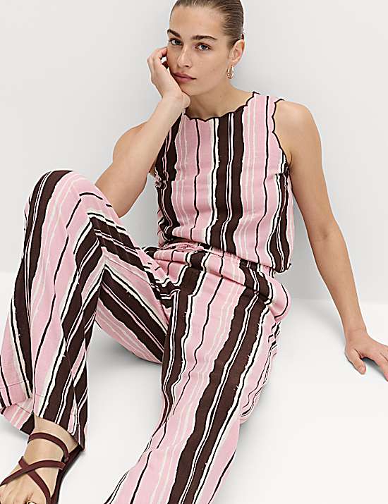 Tailored Striped Longline Waistcoat