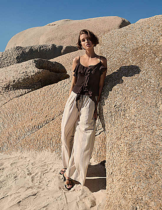 Tailored Striped Longline Waistcoat