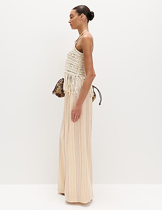 Tailored Striped Longline Waistcoat