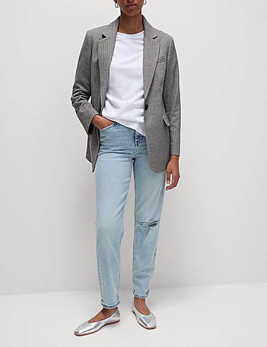 Tailored Striped Longline Waistcoat