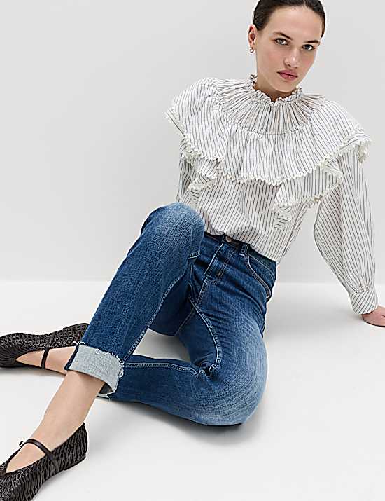 Tailored Striped Longline Waistcoat