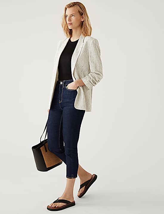 Tailored Striped Longline Waistcoat