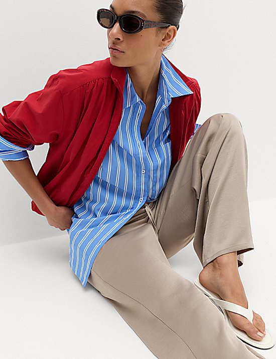 Tailored Striped Longline Waistcoat