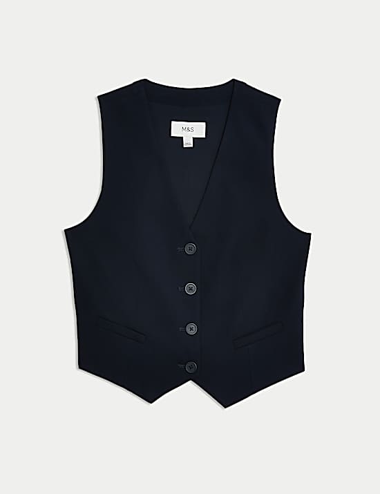Tailored Striped Longline Waistcoat