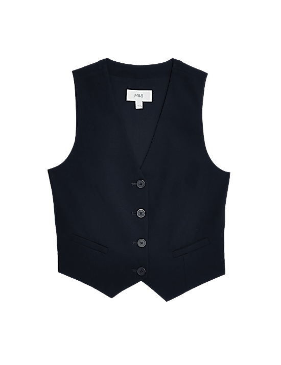 Tailored Striped Longline Waistcoat