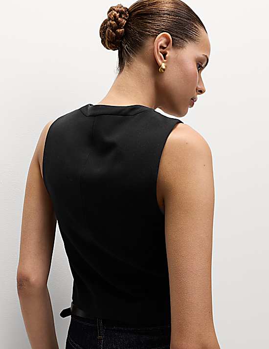 Tailored Striped Longline Waistcoat
