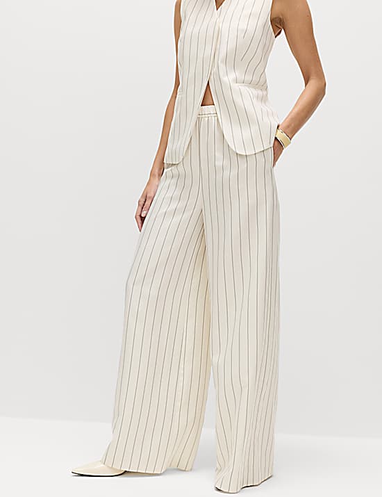 Tailored Striped Longline Waistcoat