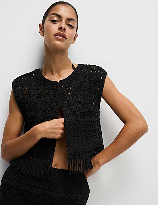 Tailored Striped Longline Waistcoat