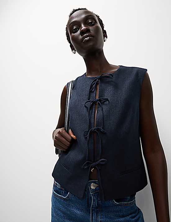 Tailored Striped Longline Waistcoat