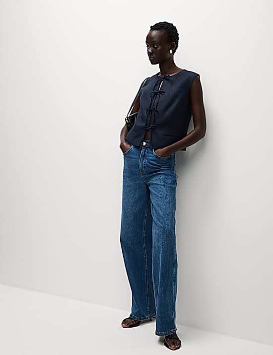 Tailored Striped Longline Waistcoat