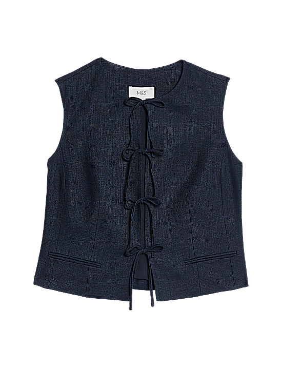 Tailored Striped Longline Waistcoat