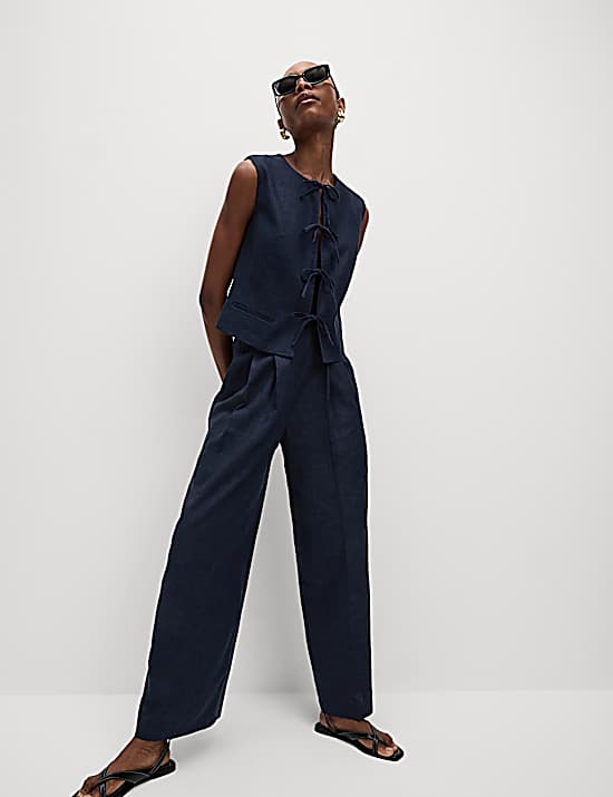 Tailored Striped Longline Waistcoat