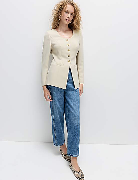 Tailored Striped Longline Waistcoat