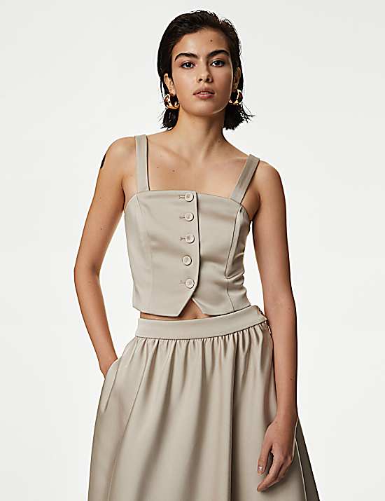 Tailored Striped Longline Waistcoat