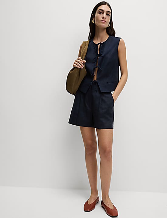 Tailored Striped Longline Waistcoat