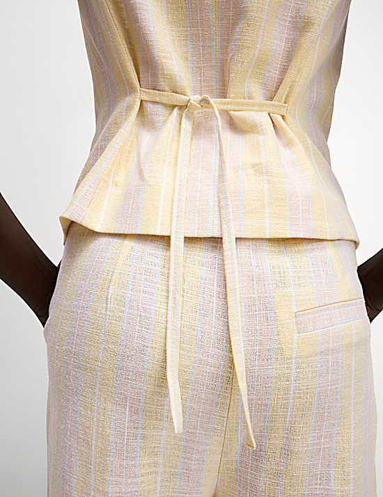 Tailored Striped Longline Waistcoat