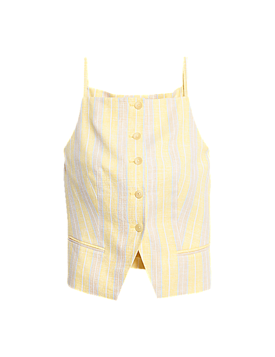 Tailored Striped Longline Waistcoat