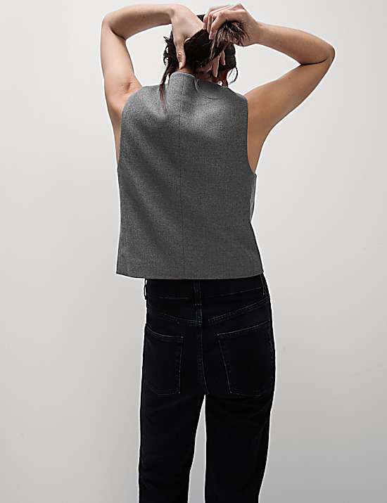 Tailored Striped Longline Waistcoat
