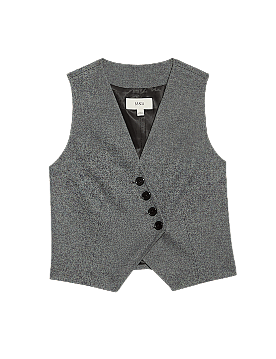 Tailored Striped Longline Waistcoat