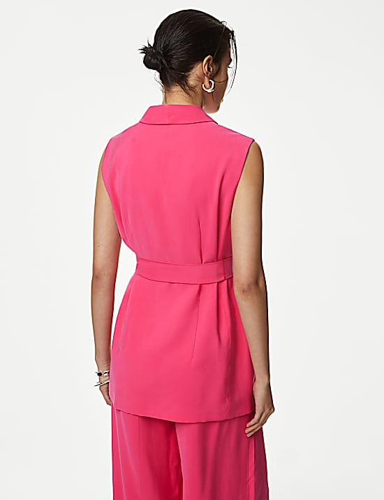 Tailored Striped Longline Waistcoat