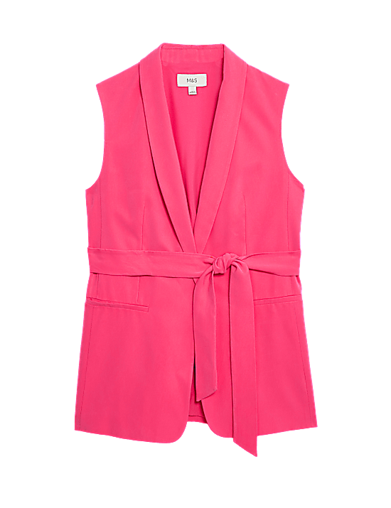 Tailored Striped Longline Waistcoat
