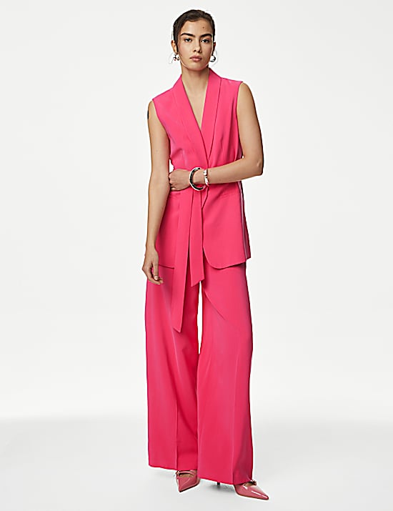 Tailored Striped Longline Waistcoat