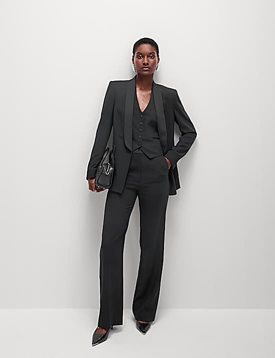 Tailored Striped Longline Waistcoat