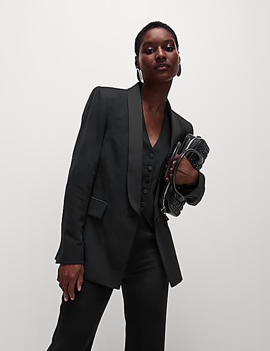 Tailored Striped Longline Waistcoat