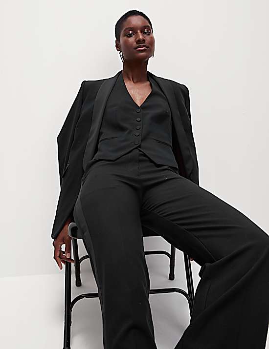 Tailored Striped Longline Waistcoat