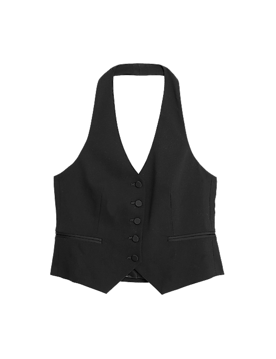Tailored Striped Longline Waistcoat