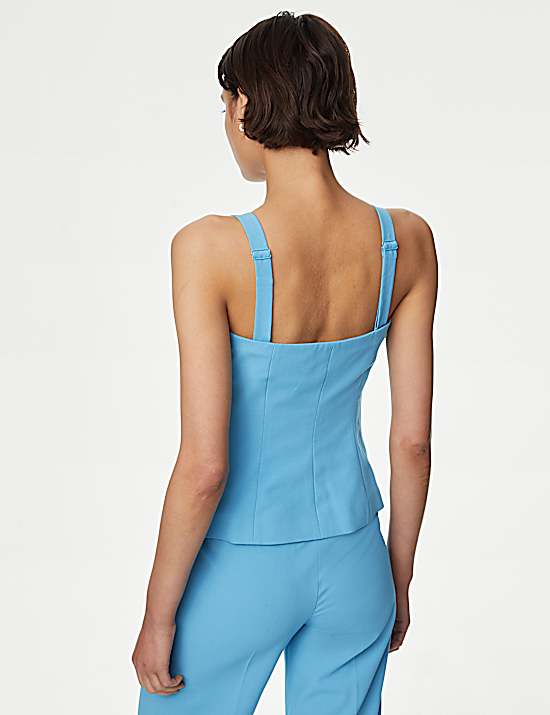 Tailored Striped Longline Waistcoat
