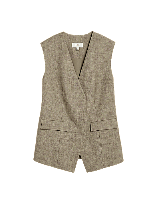 Tailored Striped Longline Waistcoat