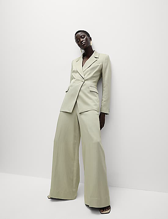 Tailored Striped Longline Waistcoat