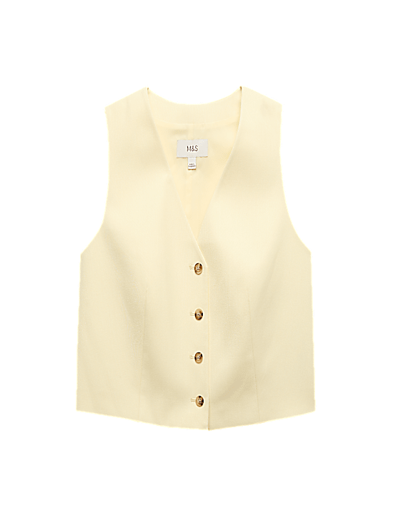 Tailored Striped Longline Waistcoat