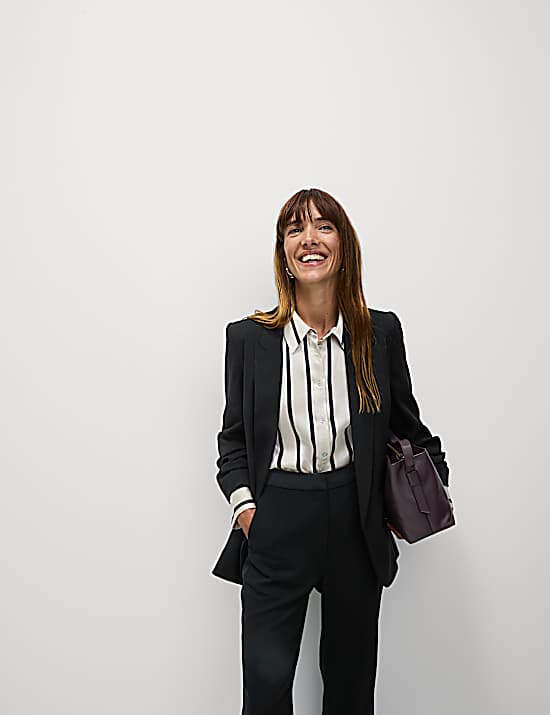 Tailored Striped Longline Waistcoat