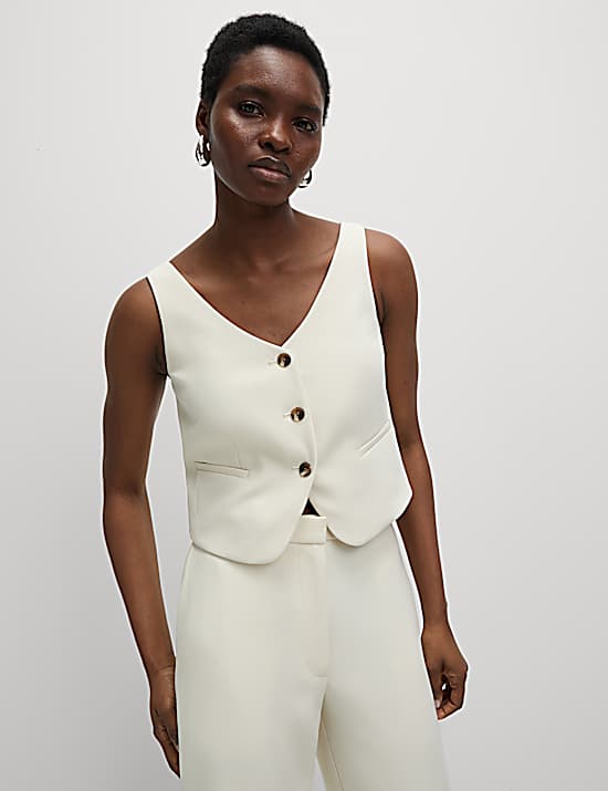 Tailored Striped Longline Waistcoat