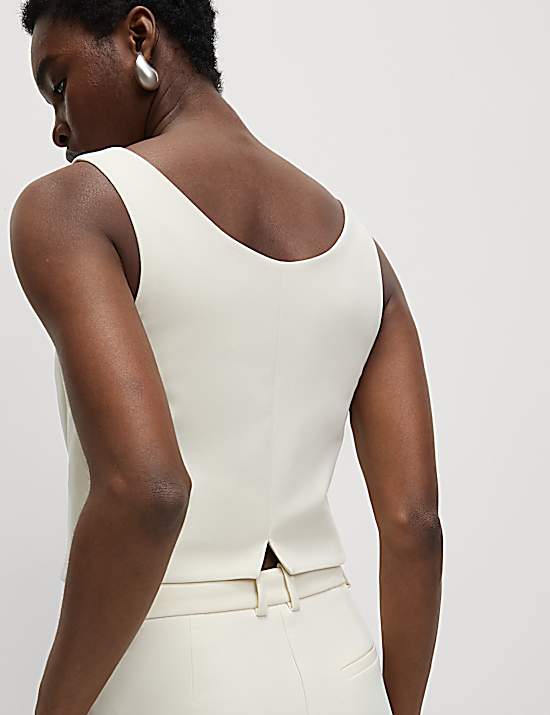 Tailored Striped Longline Waistcoat