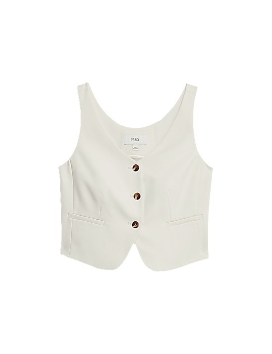 Tailored Striped Longline Waistcoat