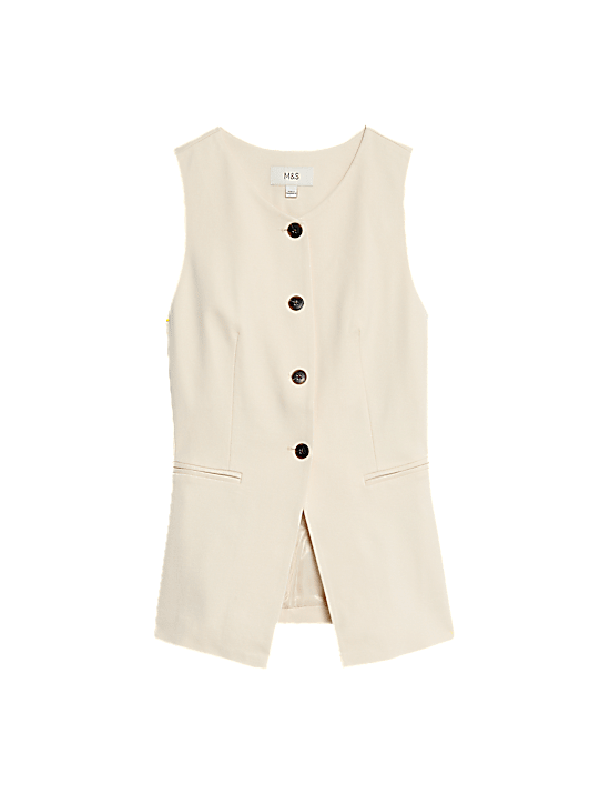 Tailored Striped Longline Waistcoat