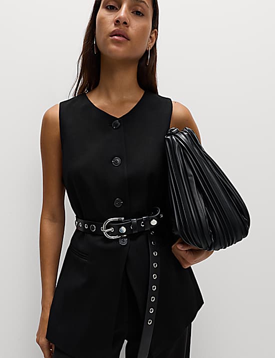 Tailored Striped Longline Waistcoat