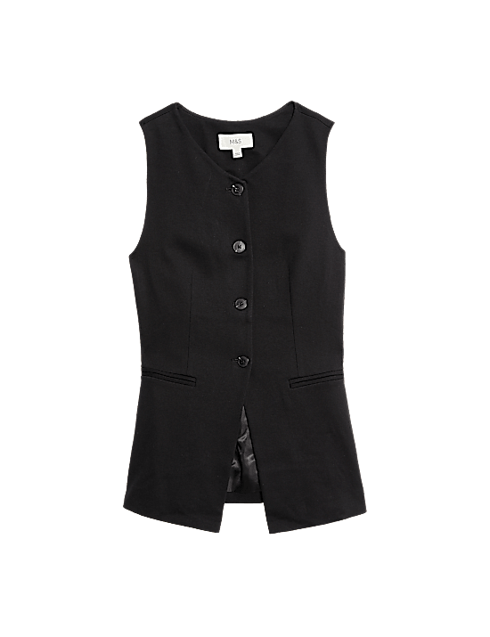Tailored Striped Longline Waistcoat
